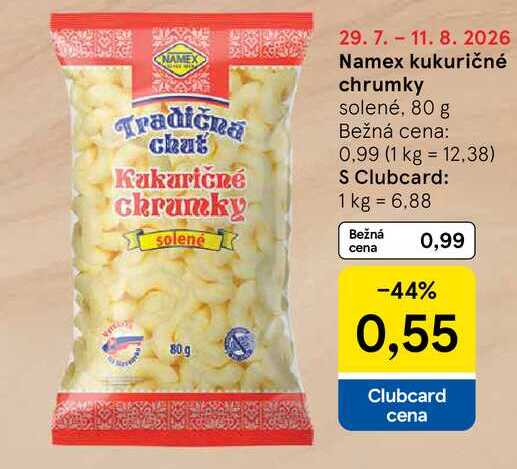 Namex kukuričné chrumky solené, 80 g