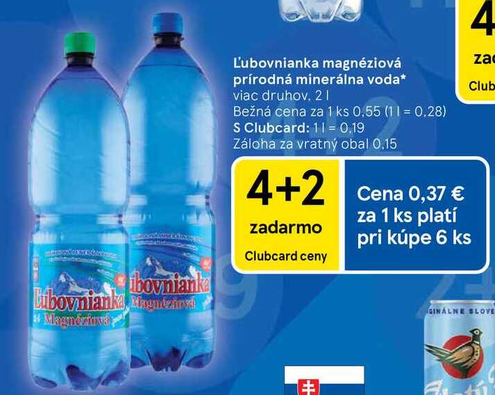 Ľubovnianka magnéziová prírodná minerálna voda 2l