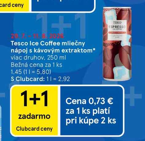 Tesco Ice Coffee mliečny nápoj s kávovým extraktom viac druhov, 250 ml