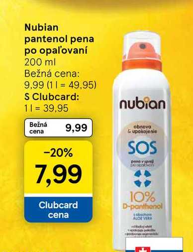 Nubian pantenol pena po opaľovaní 200 ml 