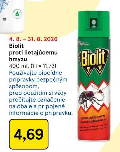 Biolit proti lietajúcemu hmyzu 400 ml