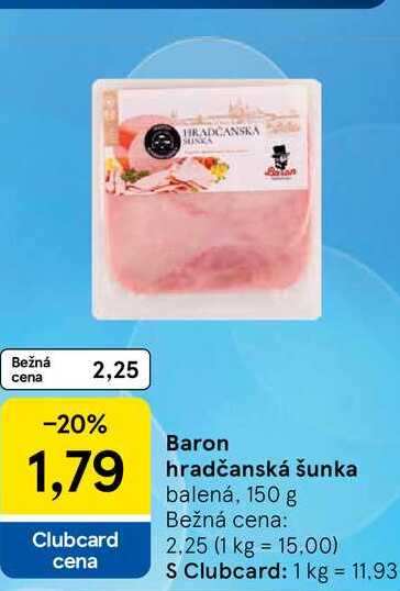 Baron hradčanská šunka balená, 150 g