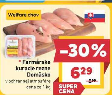 Farmárske kuracie rezne Domäsko v ochrannej atmosfére cena za 1 kg