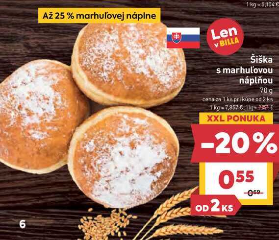 Šiška s marhuľovou náplňou 70 g 