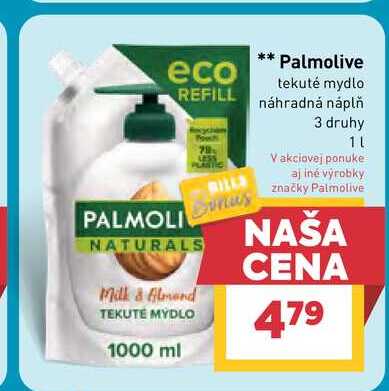 Palmolive tekuté mydlo náhradná náplň 3 druhy 1l