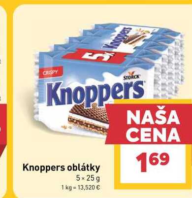 Knoppers oblátky 5x25 g