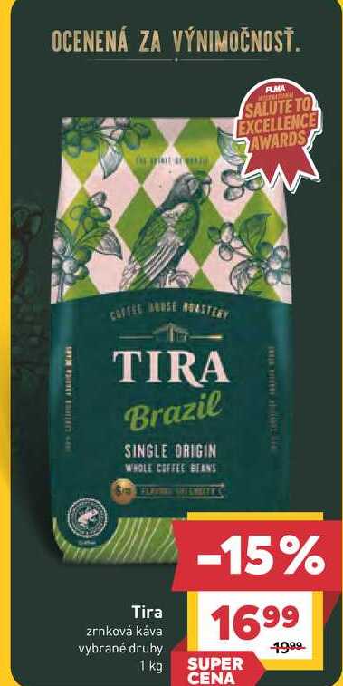 Tira zrnková káva vybrané druhy 1 kg