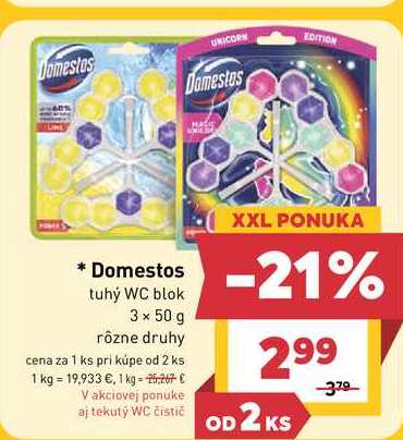 Domestos tuhý WC blok 3 x 50 g