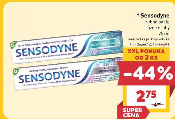 Sensodyne zubná pasta rôzne druhy 75 ml