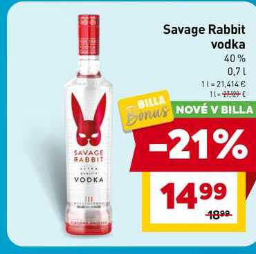 Savage Rabbit vodka 40% 0,7l v akcii