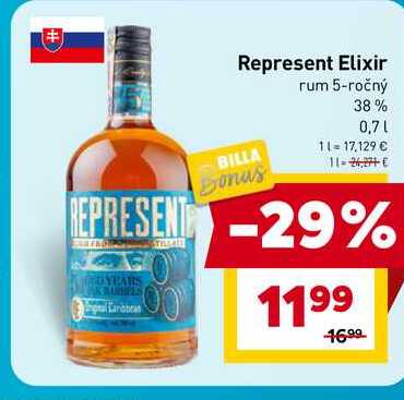 Represent Elixir rum 5-ročný 38% 0,7l