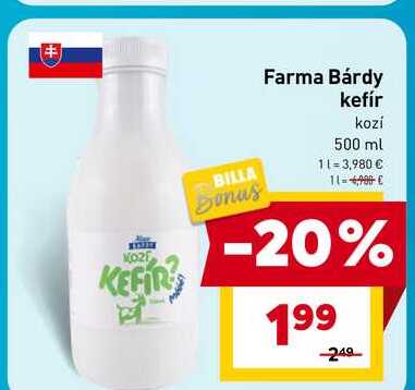 Farma Bárdy kefír kozi 500 ml  v akcii
