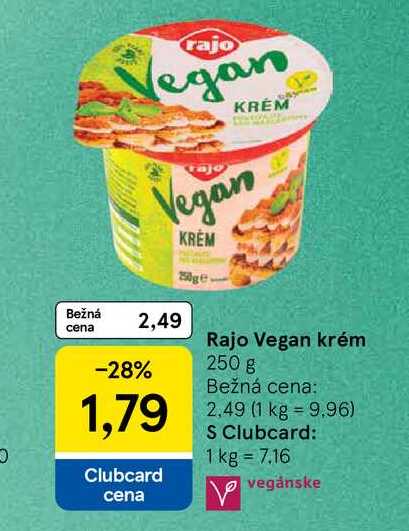 Rajo Vegan krém 250 g