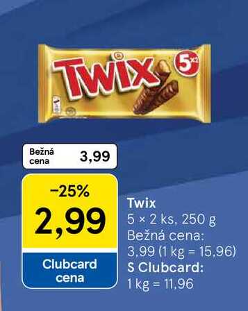 Twix 5x50g, 250 g