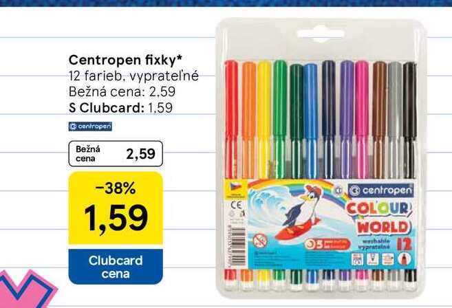 Centropen fixky 12 farieb
