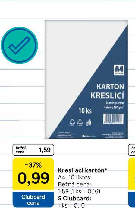 Kresliaci kartón A4, 10 listov