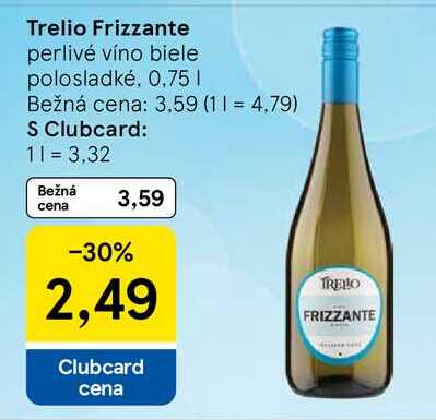 Trelio Frizzante perlivé víno biele polosladké, 0,75l