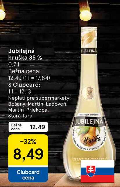 Jubilejná hruška 35 % 0,7l