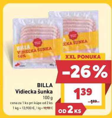BILLA Vidiecka šunka 100 g
