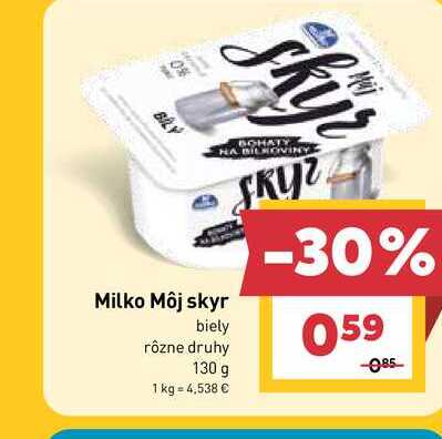 Môj skyr biely rôzne druhy 130 g