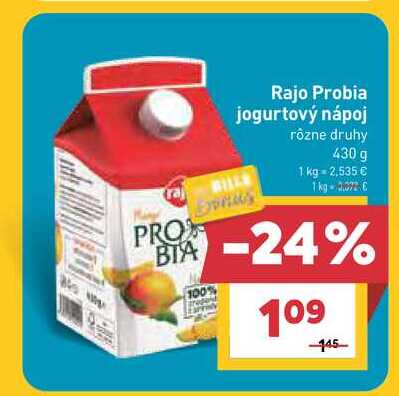 Rajo Probia jogurtový nápoj rôzne druhy 430 g