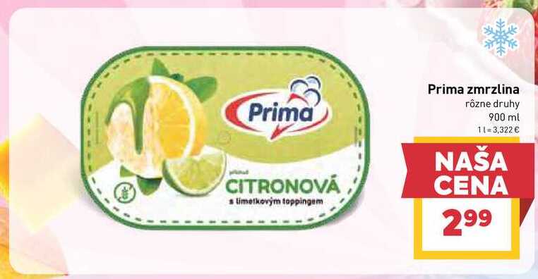 Prima zmrzlina rôzne druhy 900 ml