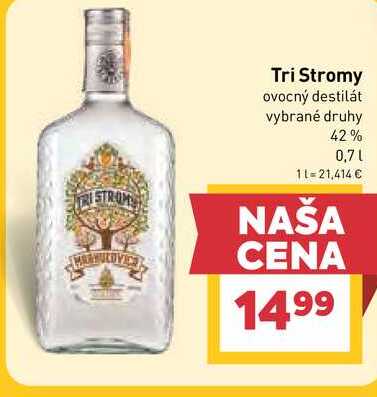 Tri Stromy ovocný destilát vybrané druhy 42% 0,7l