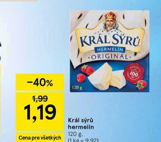 Král sýrů hermelín 120 g