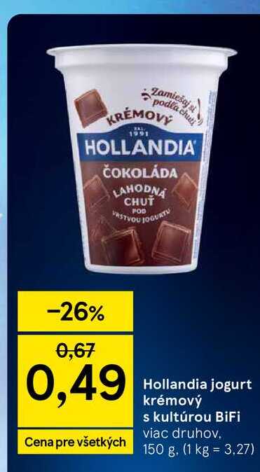 Hollandia jogurt krémový s kultúrou BiFi viac druhov 150 g