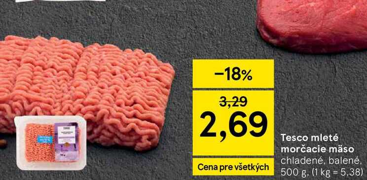Tesco mleté morčacie mäso chladené, balené, 500 g