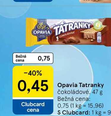 Opavia Tatranky čokoládové, 47 g