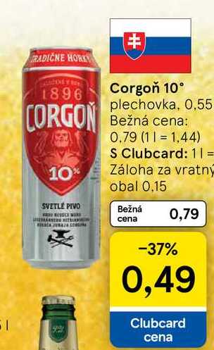 Corgoň 10° plechovka, 0,55l