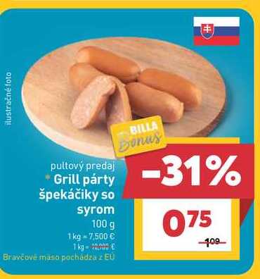 Grill párty špekáčiky so syrom 100 g