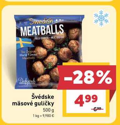 Švédske mäsové guličky 500 g