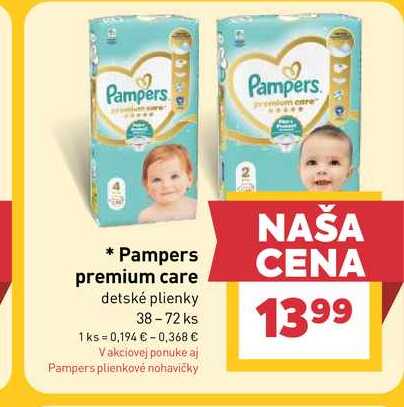 Pampers premium care detské plienky 38-72 ks