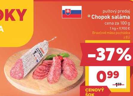Chopok saláma cena za 100 g