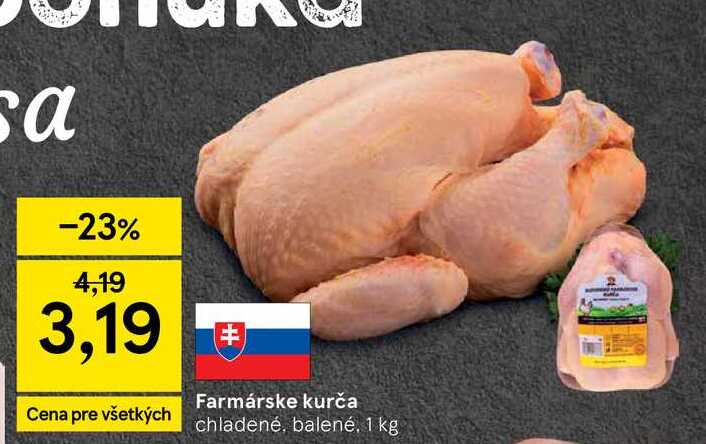 Farmárske kurča chladené balené 1 kg