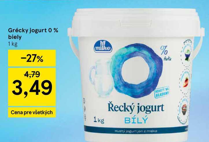 Grécky jogurt 0 % biely 1 kg 