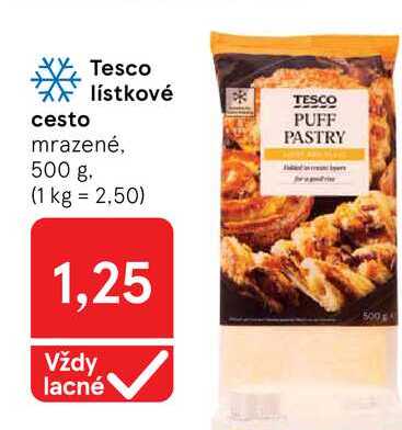 Tesco lístkové cesto mrazené, 500 g