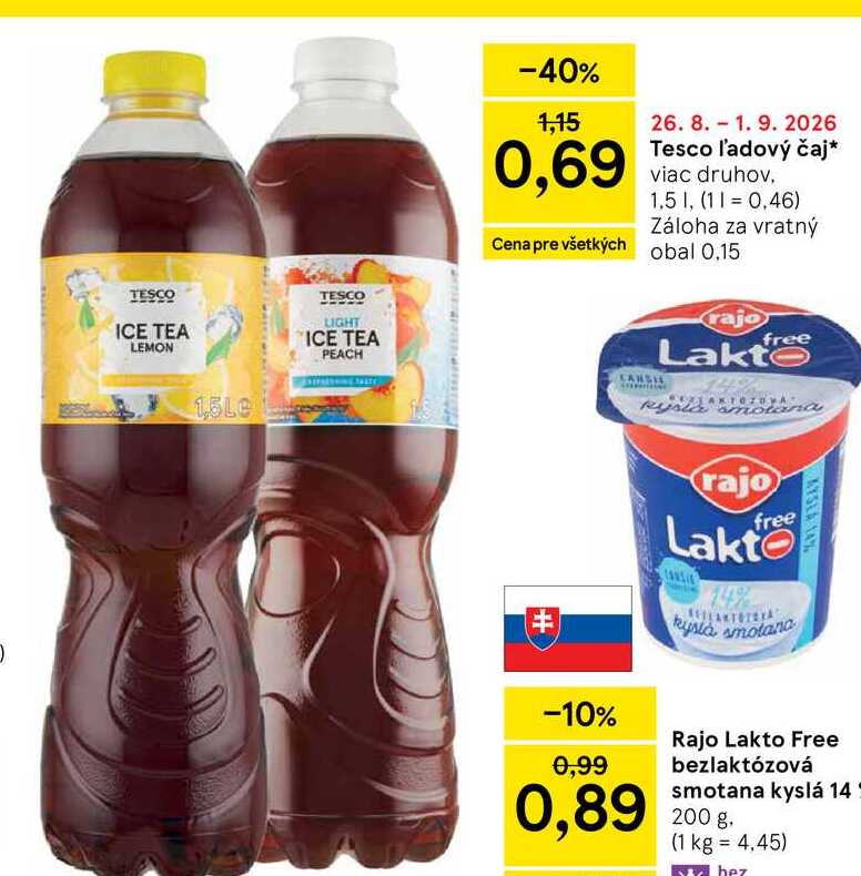 Tesco l'adový čaj viac druhov, 1,5l