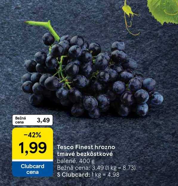 Tesco Finest hrozno tmavé bezkôstkové balené, 400 g