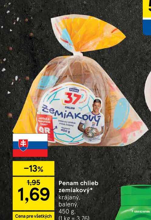 Penam chlieb zemiakový krájaný balený, 450 g
