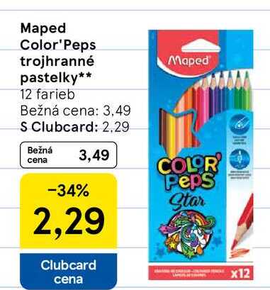 Maped Color'Peps trojhranné pastelky 12 farieb 