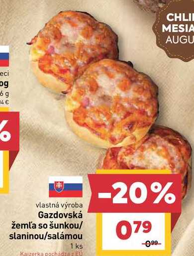 Gazdovská žemľa so šunkou/ slaninou/salámou 1 ks