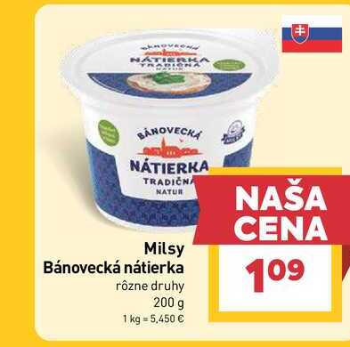 Milsy Bánovecká nátierka rôzne druhy 200 g