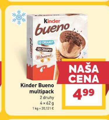Kinder Bueno multipack 2 druhy 4x62g