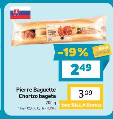 Pierre Baguette Chorizo bageta 200 g