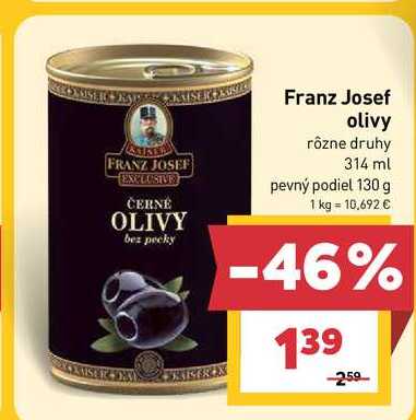 Franz Josef olivy rôzne druhy 314 ml 