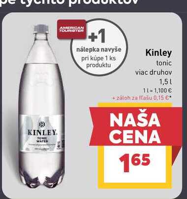 Kinley tonic viac druhov 1,5l