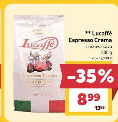 Lucaffé Espresso Crema zrnková káva 500 g